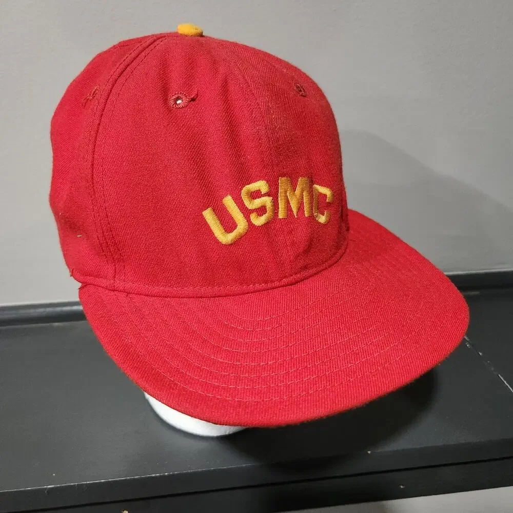VTG 80s‎ USMC United States Marine Corps New Era Snapback Med Large Hat Cap USA
